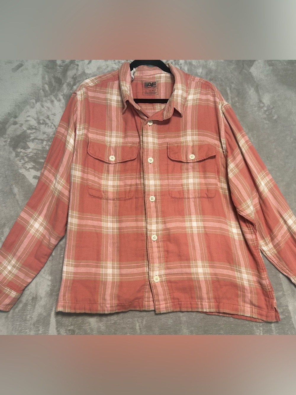 American Eagle Venture Out Shirt Jacket Shacket Women’s XL Plaid Pink